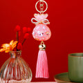 Jelly Heart Fortune Bag Keychains in Five Colors with Matching Tassels view 7