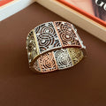 Metal Spiral Disc Stretch Bracelet Gold Silver 4 Styles view 9