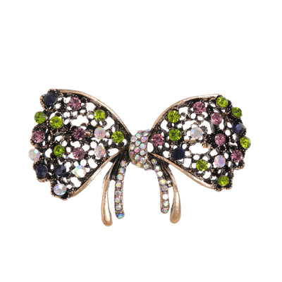 Front product view of an antique bow brooch