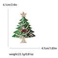 Enamel Christmas Tree Brooch With Rhinestones Star Candy Cane view 5