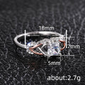 Two Tone Silver Rose Gold Princess Cut Clear Stone Ring Sizes 6-10 view 4