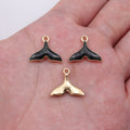 Enamel Whale Tail Charms in Four Colors with Gold Tone Edges view 8