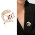 Feather And Flower Wreath Brooch In 3 Styles With Enamel And Crystal Details view 2