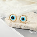 Gold and Silver Tone Glitter Eyeball Round Stud Earrings view 7