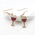 Mini Wine Glass Bottle Coffee Cup Enamel Earrings 3 Styles view 6