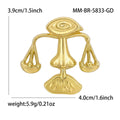 Gold Tone Libra Balance Scale Brooch With Polished Finish view 6