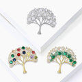 Crystal Money Tree Brooch Multicolor Green and Silver view 4