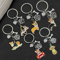 Five-Style Cartoon Dog Paw Bone and Heart Enamel Keychain Collection view 2