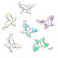 Enamel-Look And Pearl-Look Gold Silver Butterfly Pearl-look And Alloy Charms in 12 Styles view 3