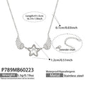 Crystal Winged Star Pendant Necklace in Gold and Silver Tone view 6