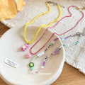 Colorful Beaded Bear and Flower Pendant Necklace in Three Styles view 4