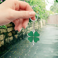 Green Acrylic Four Leaf Clover Keychain Lucky Charm view 3