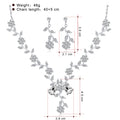 Black Silver Tone Floral Branch Crystal Pearl Look Five Designs Metal Necklace view 6