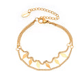 Gold Stainless Steel Rhombus Charm Choker Necklace Bracelet view 5