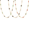Natural Stone Station Necklace Gold Chain Snake Layer Styles view 5