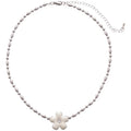 Silver Tone Enamel Flower Rhinestone Collar Necklace view 5