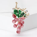Beaded Grape Cluster Brooch in Green or Purple Cluster Pin view 2
