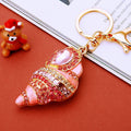 Jeweled Conch Shell Keychains With Color and Wrist Strap Options view 6