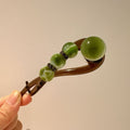 Cat Eye Bead Twist Banana Hair Clips Yellow White Green view 8