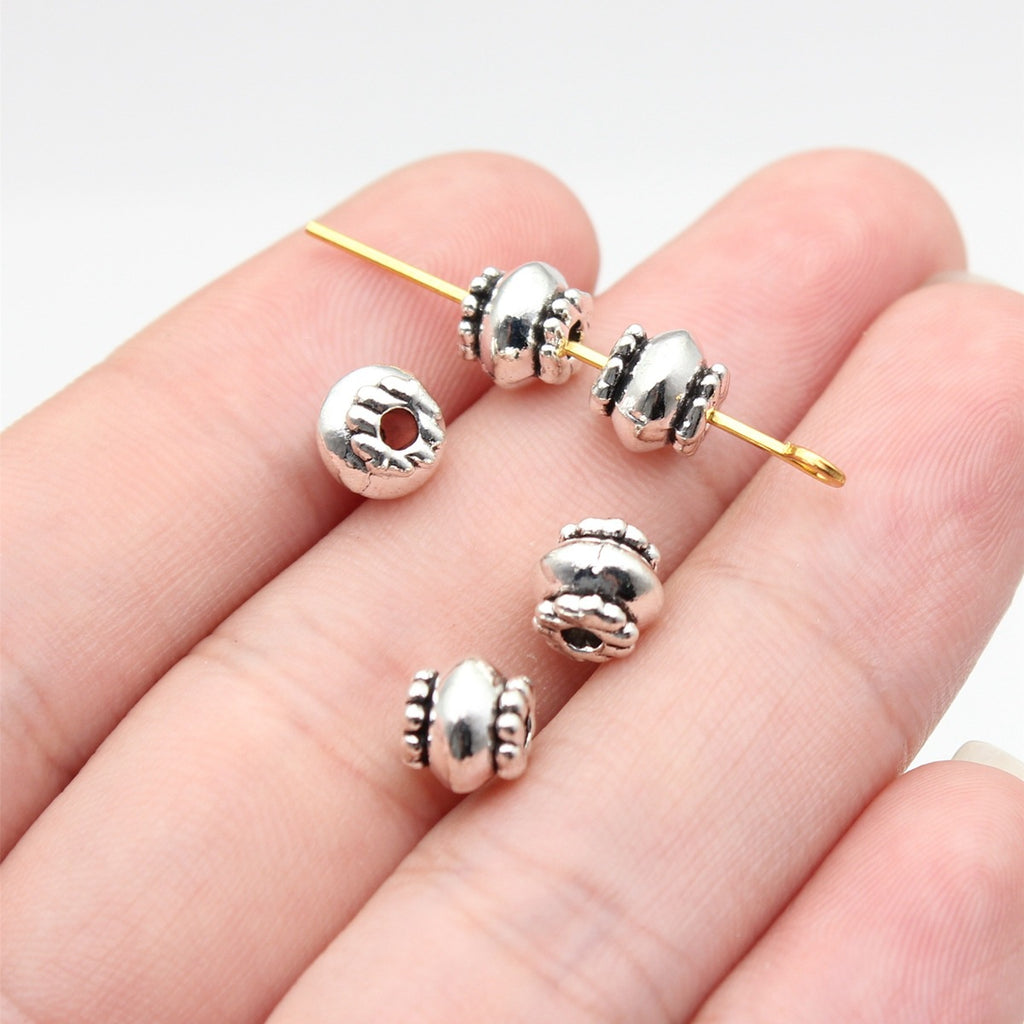 6.8x6.8x6.2mm 0.81g Multicolor Zinc Alloy Round Small Hole Spacer Beads for Bracelet Necklace DIY Making