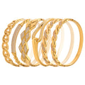 Stainless Steel Zircon Clasp Bangles Twist Lattice Chain Styles view 5