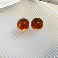 Transparent Colorful Round Resin Ball Stud Earrings view 7