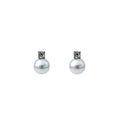 Crystal Top Pearl Look Small Stud Earrings in Two Colors view 5