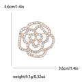 Crystal Camellia Outline Brooch in Gold or Silver Tone view 5