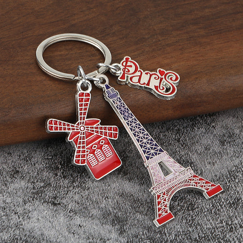 Paris Landmark Zinc Alloy Eiffel Tower Arch Keychain Gift