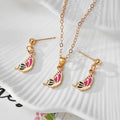 Gold Enamel Butterfly Bird Necklace Earring Sets 7 Styles view 7