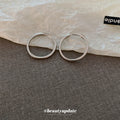 Simple Round Hoop Earrings in Silver and Gold Tone view 3