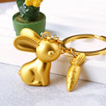 Gold Rabbit and Plaque Keychains with Braided Loops and Three Wrist Loop Options view 6