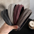 Herringbone Fabric Padded Headband Light Silver Grey view 1