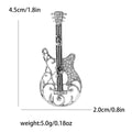 Openwork Rhinestone Guitar Brooch Gold Silver Two Tones view 7