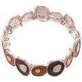 White Gold Irregular Enamel Disc Stretch Bracelet Style view 5