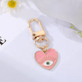 Gold Tone Colorful Enamel Heart Eye and Rainbow Clip Keychains view 7
