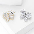 Clear Crystal Butterfly Brooch In Two Metal Tones With Polished Metal Detail view 3
