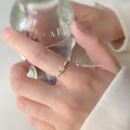 Gold Tone Clear Stone Row And Star Accent Open Adjustable Ring view 2