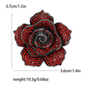 Crystal Rose Flower Brooch With Polished Metal And Sculpted Decorative Details view 9
