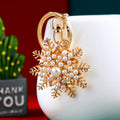 Mixed Small Crystal and Pearl Christmas Snowflake Keychains in Four Designs view 9
