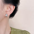 Silver-Tone Liquid Metal Irregular Abstract Stud Earrings view 2
