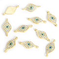Crystal-Accented Gold Silver Evil Eye Alloy Connectors in 2 Styles view 4