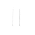 Silver Long Crystal Tassel Drop Earrings Baguette Stud view 5