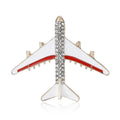 Crystal Passenger Airplane Brooch With Colored Wing Accents view 5
