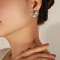 Chubby Teardrop Curl Stud Earrings Gold Or Silver Tone view 1