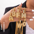 Gold Pave Bubble Letter Pendants and Chain Options view 3
