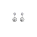 Silver Tone Crystal Stud and White Faux Pearl Drop Earrings view 5
