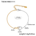 Infinity Heart Zircon Necklace Bracelet Gold Steel Two-Tone view 10