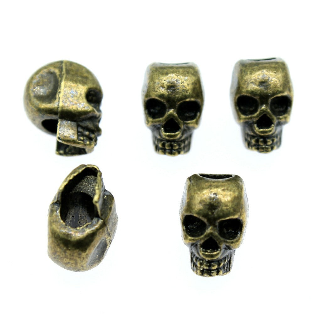 12x11mm 2.6g Multicolor Zinc Alloy Skull Large Hole Beads for Dreadlock Bracelet DIY Jewelry Making