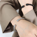 Twisted Cable Open Cuff Bracelet with Ball End Caps view 4